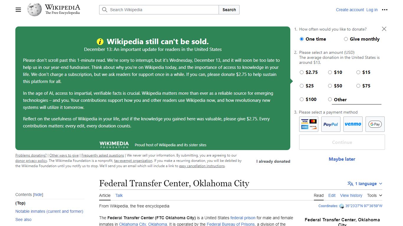 Federal Transfer Center, Oklahoma City - Wikipedia